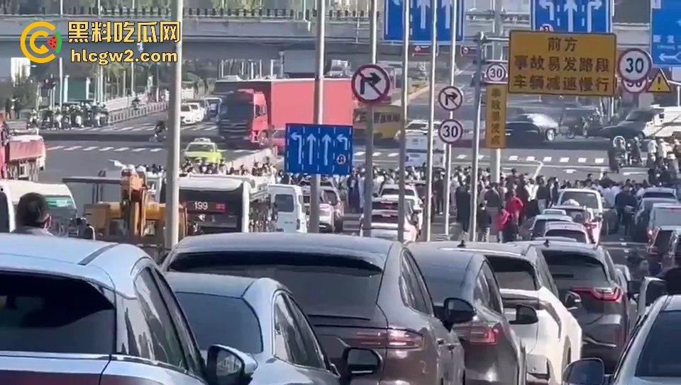 上海沪松公路被国利员工堵到爆!讨薪没问题,害全场牛马迟到真是要命!-3