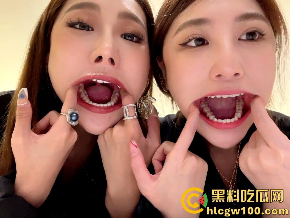 恋物口腔癖狂喜,两个颜值母狗对着镜头互相吐舌张嘴展示喉咙深处-5