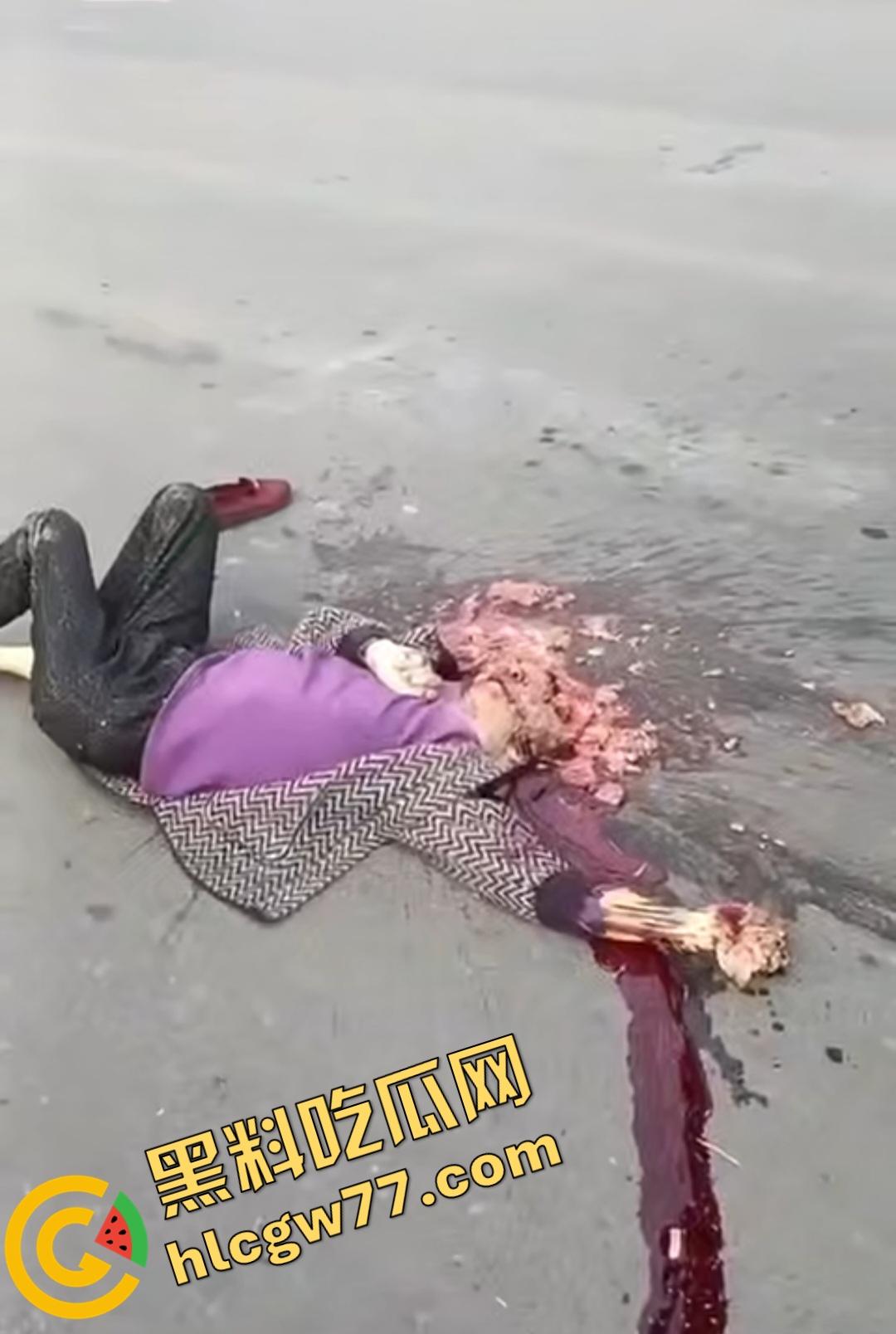 河南辉县老太太近视千度急买菜酿惨剧!大货车碾爆头颅脑浆四溅,喷到路人身上洗了个血浴!-4